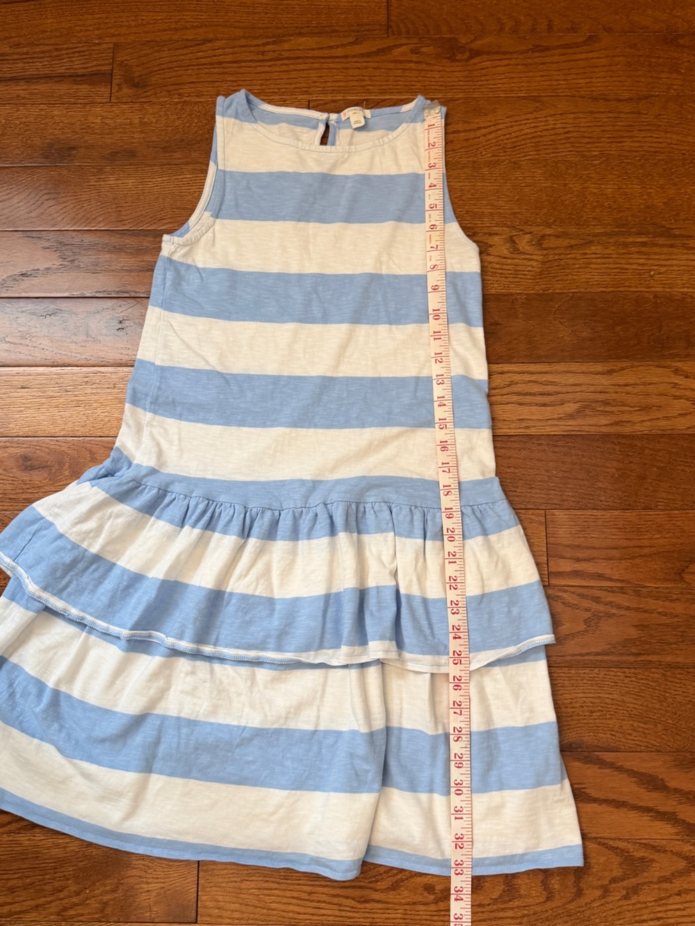 Crewcuts Light Blue & White Striped Dress Sz 14 - Picture 5 of 7